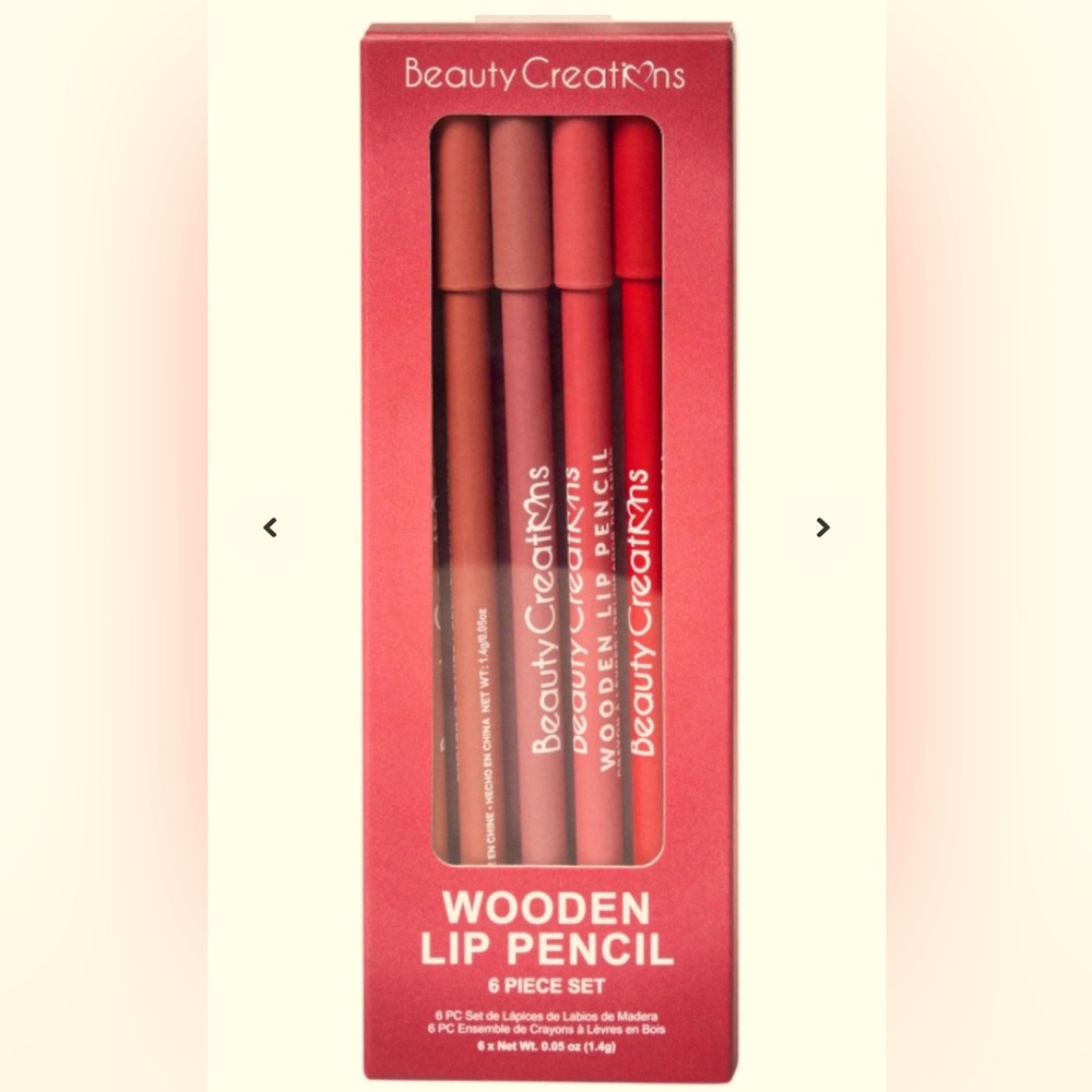 Beauty Creations Wooden Lip Pencil Set 6 PC Set - WilNE